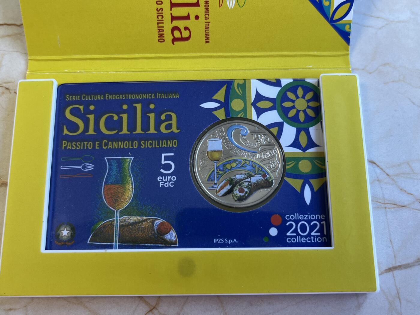 第173期拍卖【长期征集拍品】 卡装意大利2021年饮食文化系列3西西里岛美食纪念币