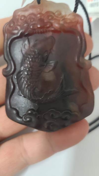 蓬莱超七毒液鱼牌沉香吊坠 - 蓬莱超七毒液鱼牌沉香吊坠