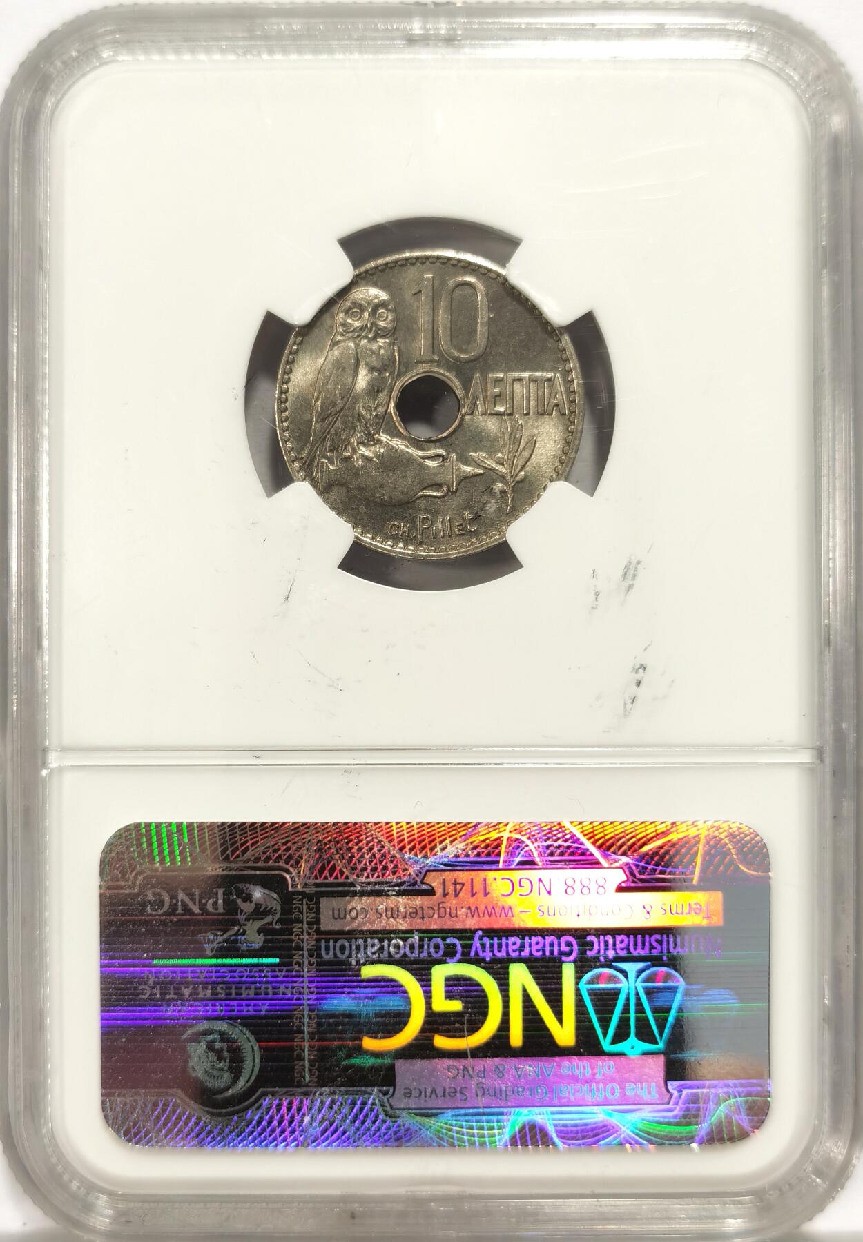 博洋堂世界钱币拍卖第136期（全场包邮） NGC MS65 希腊1912年10雷普塔