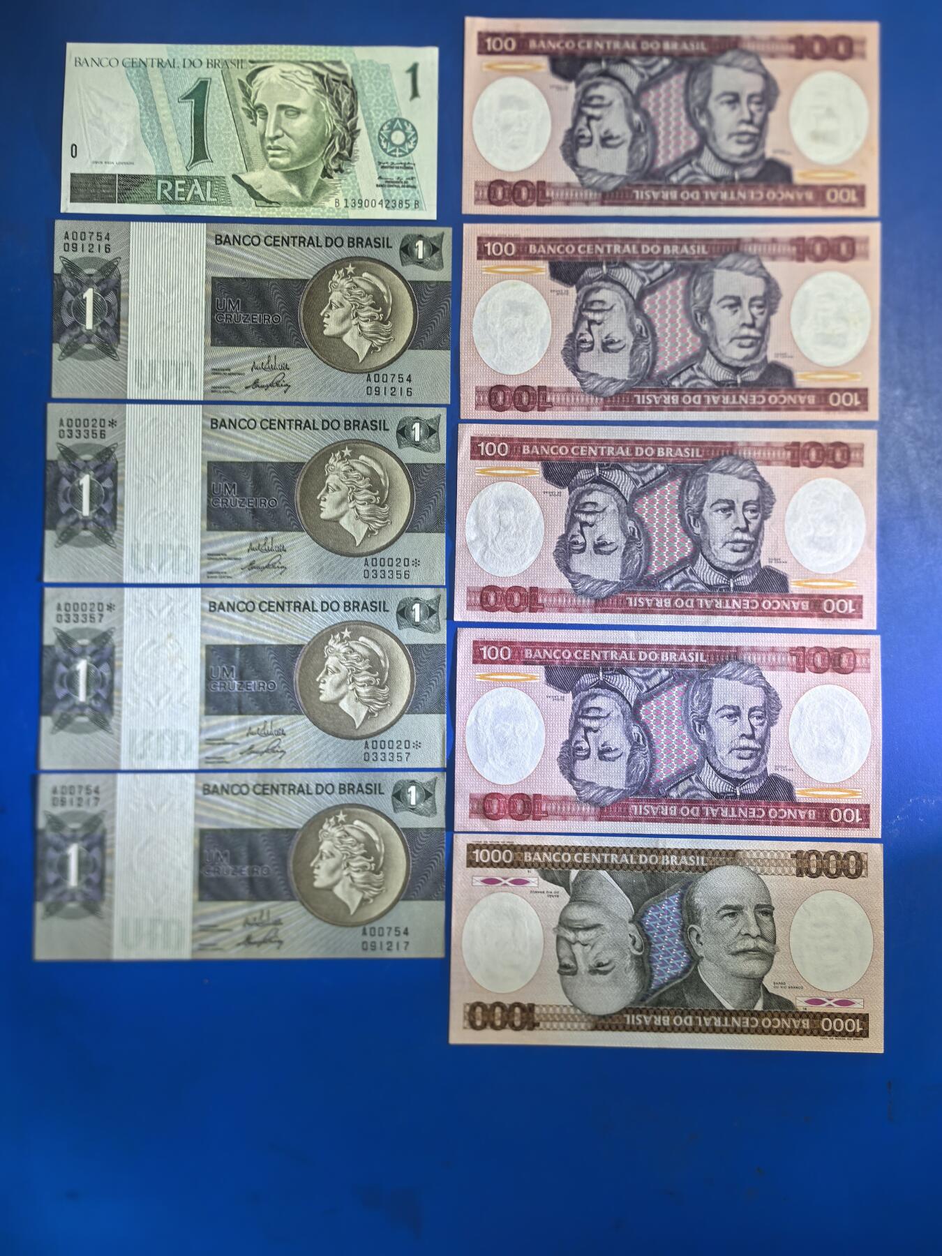 各国外币第91期 巴西纸币 au品 10张