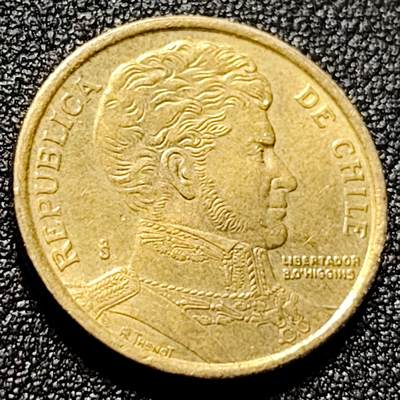 泉币菌-第103场-精品福利场 - 智利2004年10比索青铜币 独立战争领袖奥希金斯 21MM 