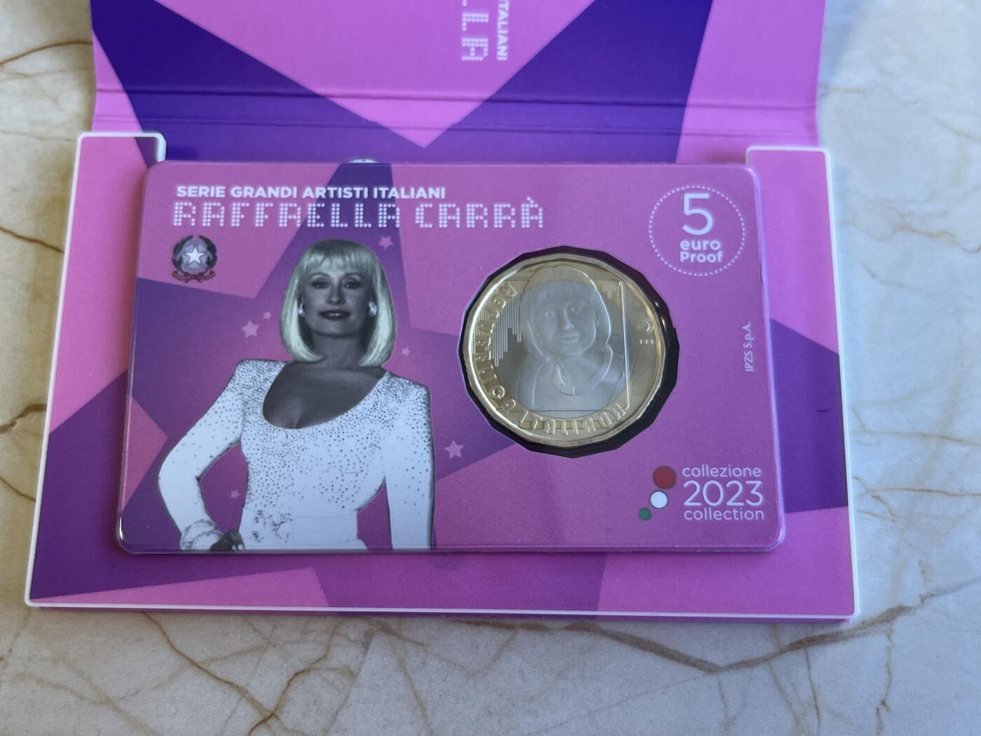 第173期拍卖【长期征集拍品】 卡装意大利2023年拉斐尔·卡拉5欧双色精制纪念币