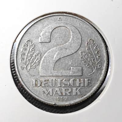 KK钱币收藏小铺 第330期 2月预留时间 周末发货 - 1957东德2马克 
