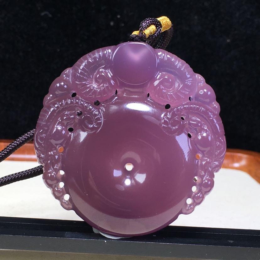 保山蒲缥冰紫三阳开泰平安扣吊坠(30090)尺寸52*52*11mm重量47.6g