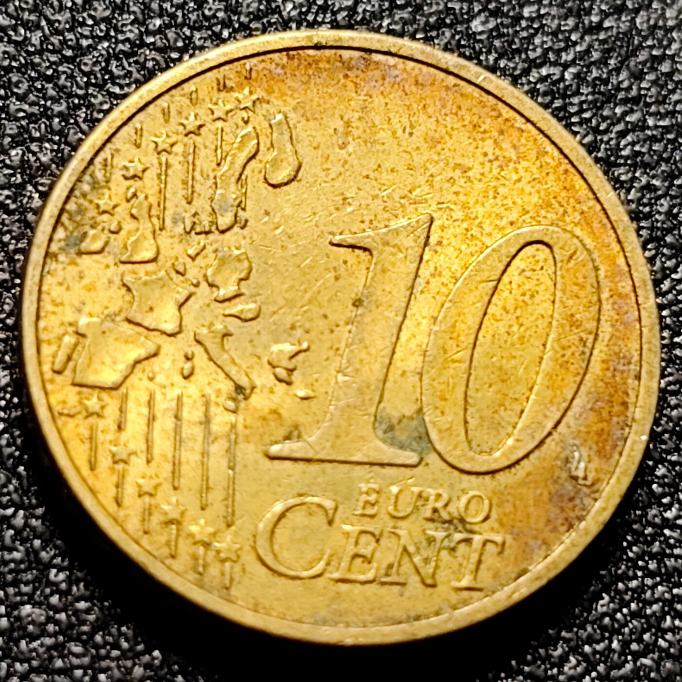 泉币菌-第103场-精品福利场（🐂🐎生活开始了，上拍和发货推迟几天，大家谅解） 欧元 德国2003年 10欧分合金铜币 勃兰登堡门 地图 A厂标 19.75MM