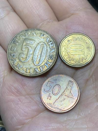 2025年第八十三场(总第一百零九场）外国好品散币(免佣金) - 3枚：南斯拉夫1978年50帕拉，1990年10帕拉，斯洛伐克🇸🇰2000年50赫勒