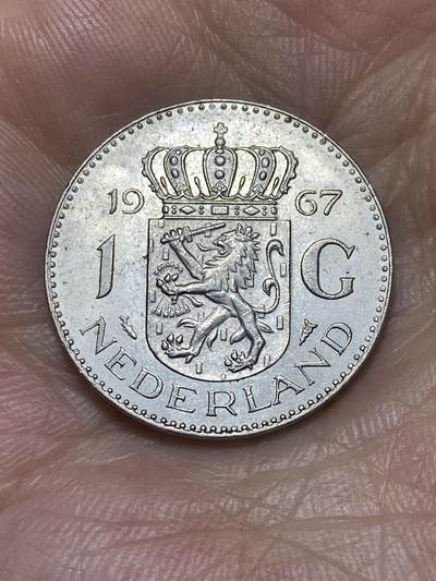 2025年第八十三场(总第一百零九场）外国好品散币(免佣金) - 荷兰🇳🇱1967年1盾(朱丽安娜女王时期，鱼标)