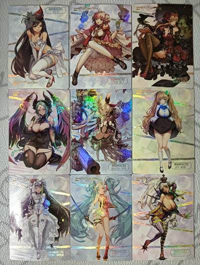 花开卡拍第36期（8月31号周日截拍，品控勿拍!!!拍品不寄存，运费5元，自制卡难免瑕疵，可能存在轻微撞角爆边等出厂瑕疵，品控介意勿拍！） - 姬闪卡 DC命运之子系列 9张 折光精扣彩闪