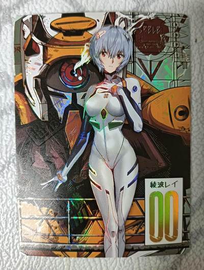 花开卡拍第36期（8月31号周日截拍，品控勿拍!!!拍品不寄存，运费5元，自制卡难免瑕疵，可能存在轻微撞角爆边等出厂瑕疵，品控介意勿拍！） - 姬闪卡 绫波丽 重制版 折光精扣彩闪