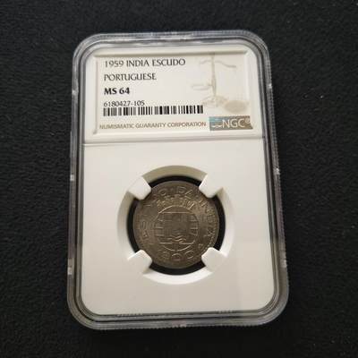 【全场包邮】纯粹捡漏拍456场 - 葡属印度1959年1埃斯库多-NGC MS64