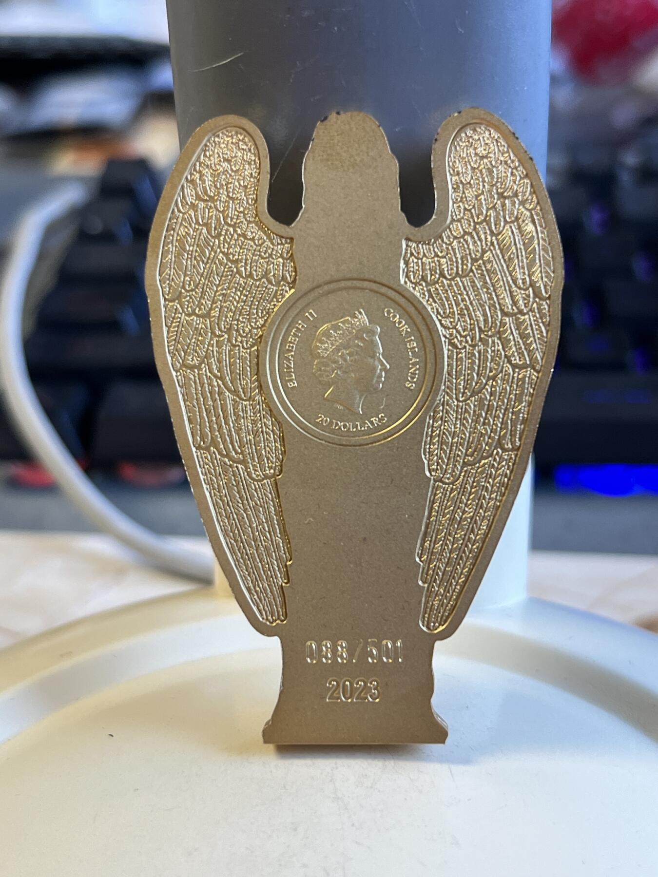 第173期拍卖【长期征集拍品】 库克2023年精神艺术系列仁慈天使3盎司立体银币，999银，发行501枚