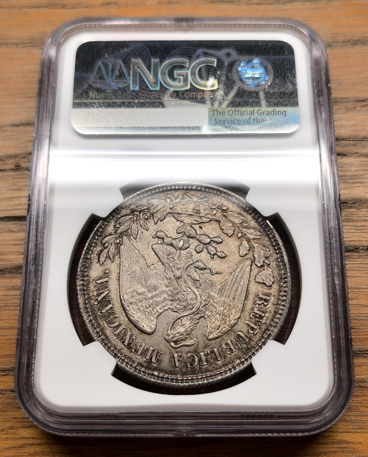 凡希社世界钱币微拍月度大拍（2025/8） 1902ZS墨西哥直边鹰洋NGC-MS63，原味黑彩！