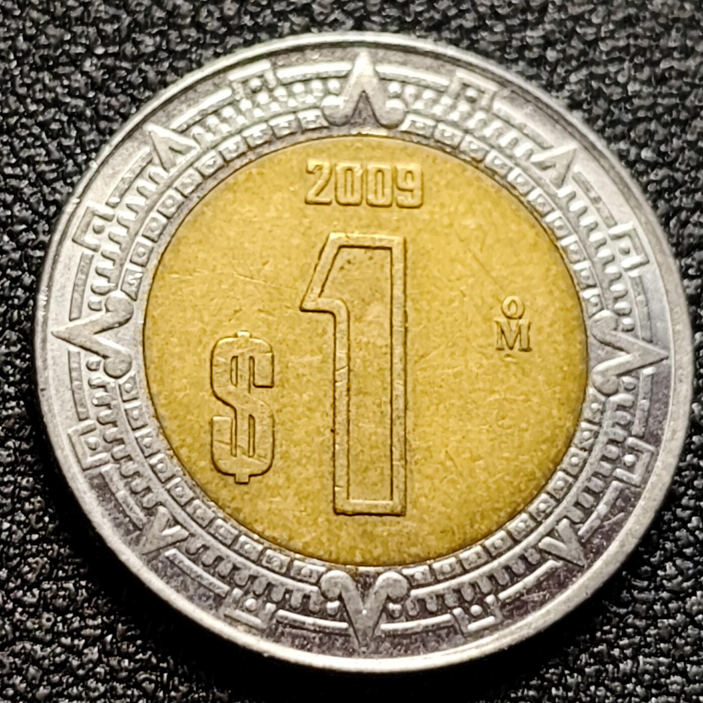 泉币菌-第106场-散币乐园场 墨西哥1比索双色币 鹰蛇图案
