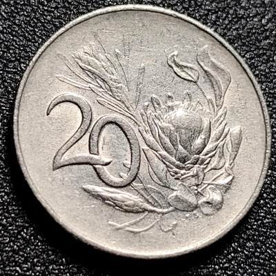 泉币菌-第103场-精品福利场 - 国花帝王花 南非1965年20分镍币 24.2毫米 6.0克