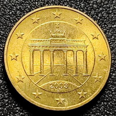 泉币菌-第102场-散币乐园场 - 欧元 德国2003年 10欧分合金铜币 勃兰登堡门 地图 A厂标 19.75MM