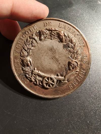 老王徽章第145期 - 法国单面大银章   950银镀金    直径50mm   重量41.4g