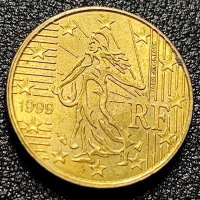 泉币菌-第103场-精品福利场 - 欧元 法国1999年10欧分铜币 玛丽安娜 欧盟地图 19.75MM 