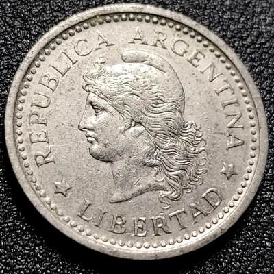 泉币菌-第103场-精品福利场 - 阿根廷1959年1比索 25.6mm 美洲硬币