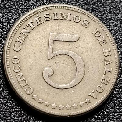 泉币菌-第102场-散币乐园场 - 巴拿马1968年5分銅镍硬币 21.21毫米 5.0克 铜钱纪念币