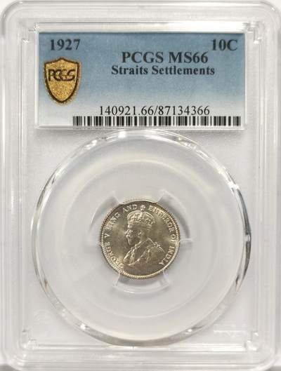 博洋堂世界钱币拍卖第136期（全场包邮） - PCGS MS66 1927年海峡10分小豪子，顶级分数，价格洼地，收藏佳品