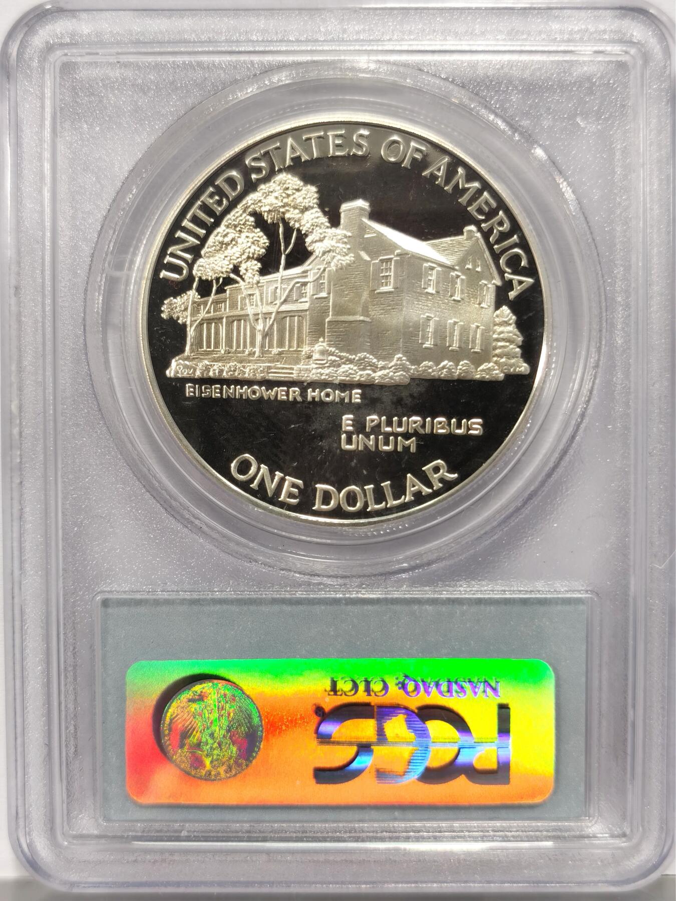 博洋堂世界钱币拍卖第136期（全场包邮） PCGS PR69DCAM 美国1990年1美元精制银币 美国总统-艾森豪威尔