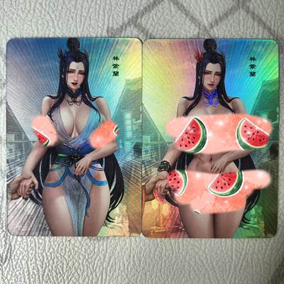 花开卡拍第36期（8月31号周日截拍，品控勿拍!!!拍品不寄存，运费5元，自制卡难免瑕疵，可能存在轻微撞角爆边等出厂瑕疵，品控介意勿拍！） - 嘎嘎鸭艺术对卡 林紫蘭 彩闪2张