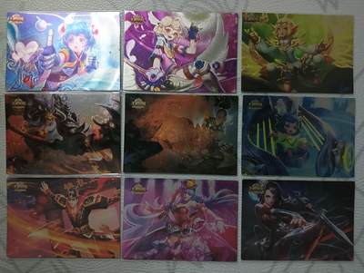 花开卡拍第36期（8月31号周日截拍，品控勿拍!!!拍品不寄存，运费5元，自制卡难免瑕疵，可能存在轻微撞角爆边等出厂瑕疵，品控介意勿拍！） - 王者荣耀卡牌 一套9张 第四弹 粗闪