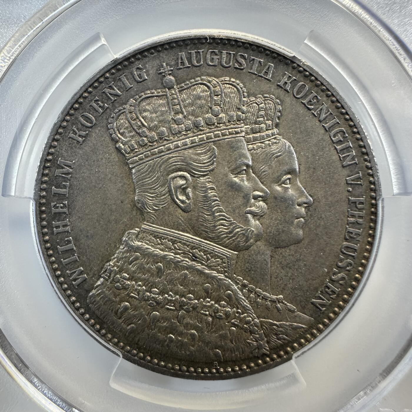 1861德国普鲁士威廉一世登基泰勒银币MS64 PCGS