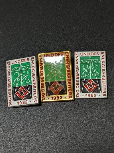 韵星假日拍卖第二十二期 -- Rimey Holidays Auction 22 - 民主德国1982矿工与能源工人日纪念徽章三枚