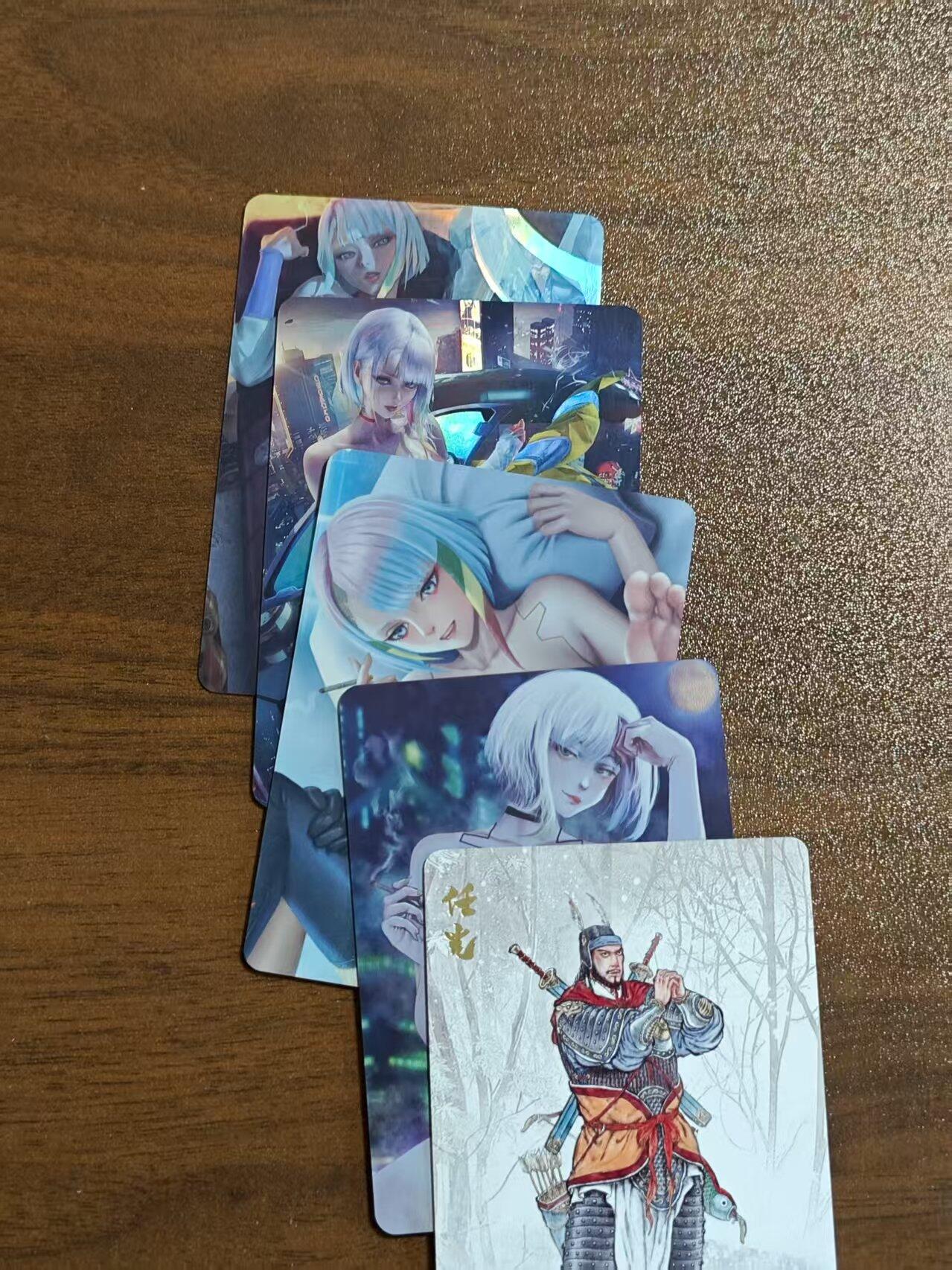 光影卡牌第21期，各家亲签，各家特卡，持续收拍品 动漫萨博朋克n卡，精扣彩闪工艺，一套4张