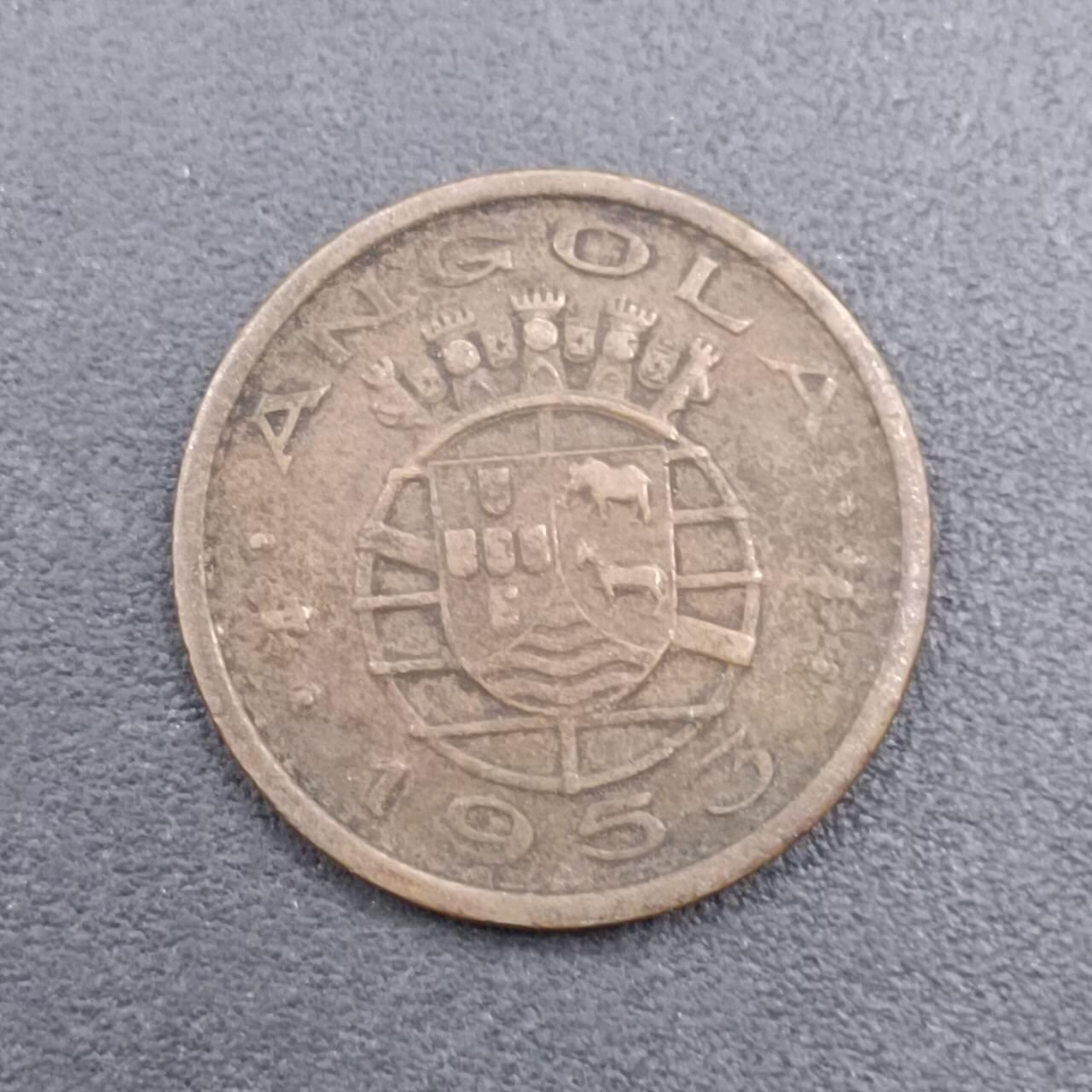 【淘币小摊】实时拍第七百二十七拍  散币场  满百包邮可预留二周 每周一统一发货   安哥拉1953年50分铜币