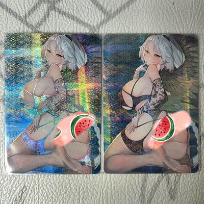 花开卡拍第36期（8月31号周日截拍，品控勿拍!!!拍品不寄存，运费5元，自制卡难免瑕疵，可能存在轻微撞角爆边等出厂瑕疵，品控介意勿拍！） - 妹卡，两张，彩闪