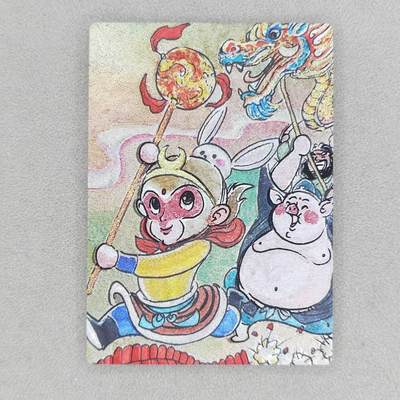 龙虎卡牌第五十二场，小坏熊，你真坏 （无佣金，满120包邮，欢迎送拍） - 粗闪卡 昆仑万象 权迎东手绘复刻-Q版猴