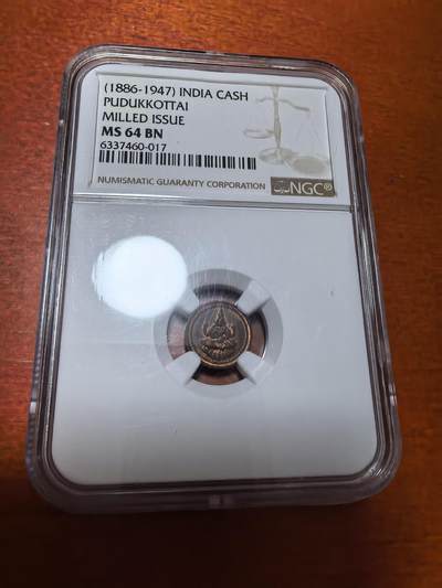长老汇马年精选第十二场拍卖 - 1886-1947印度普杜科泰1卡司铜币，NGC MS64BN，齿边，唯一记录