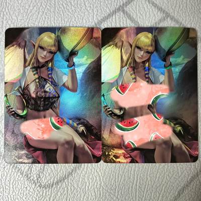 花开卡拍第36期（8月31号周日截拍，品控勿拍!!!拍品不寄存，运费5元，自制卡难免瑕疵，可能存在轻微撞角爆边等出厂瑕疵，品控介意勿拍！） - 艺术对卡2张 折光彩闪