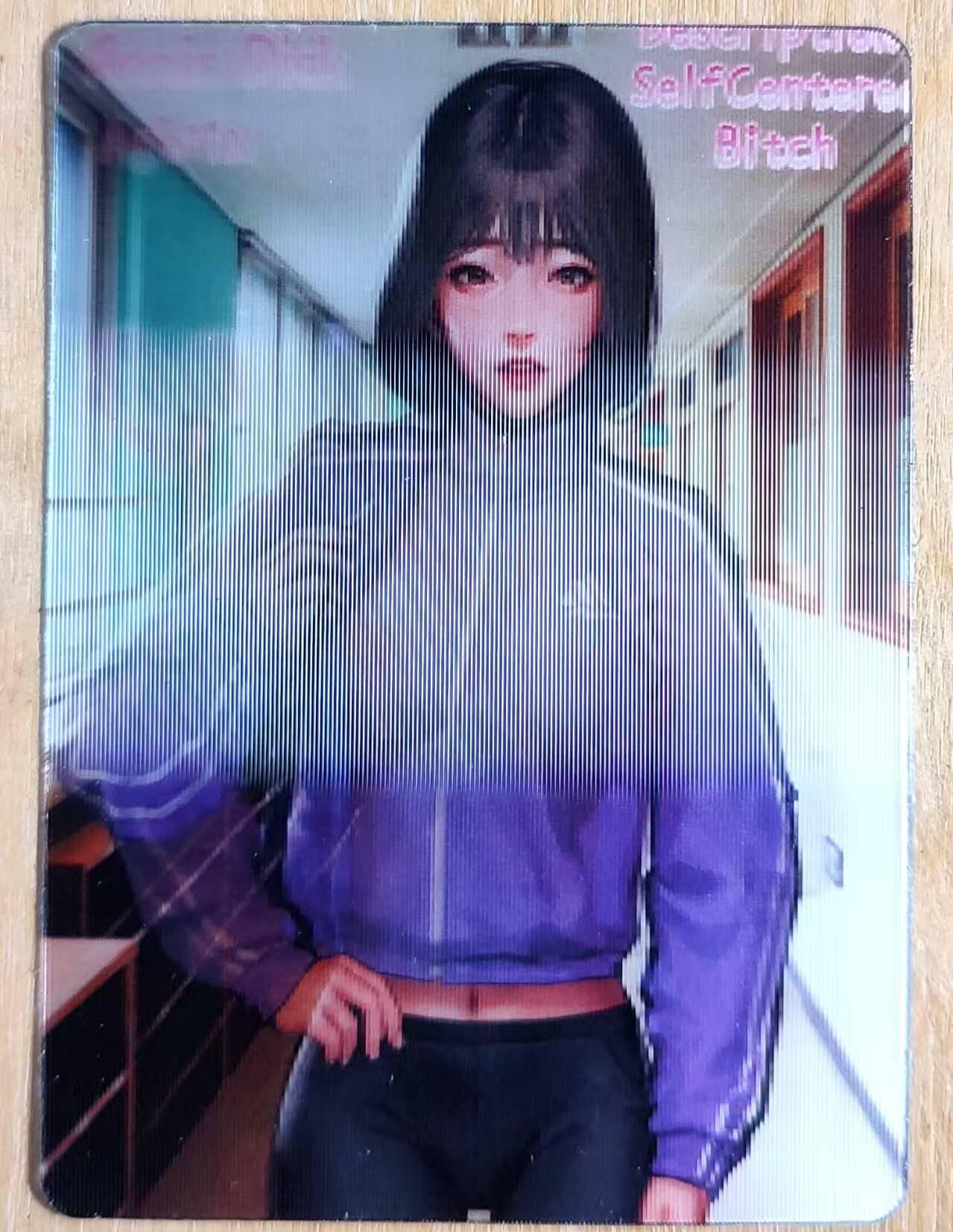 龙虎卡牌第五十二场，小坏熊，你真坏 （无佣金，满120包邮，欢迎送拍） 光栅变换卡 韩漫卡牌 学生妹妹 角度不同关键点位的衣服会消失 特藏卡