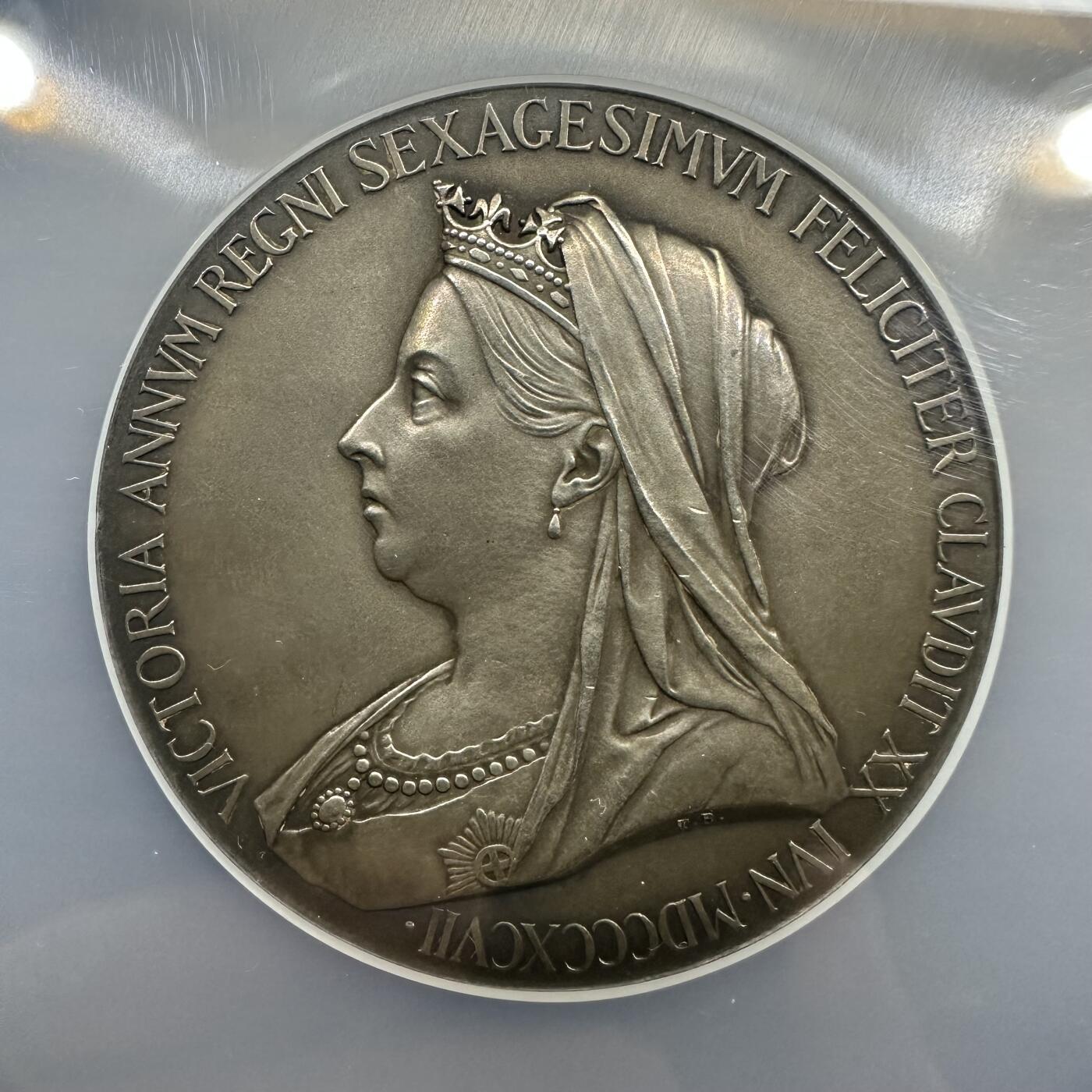 1897年维多利亚登基60周年纪念银章NGC MS62