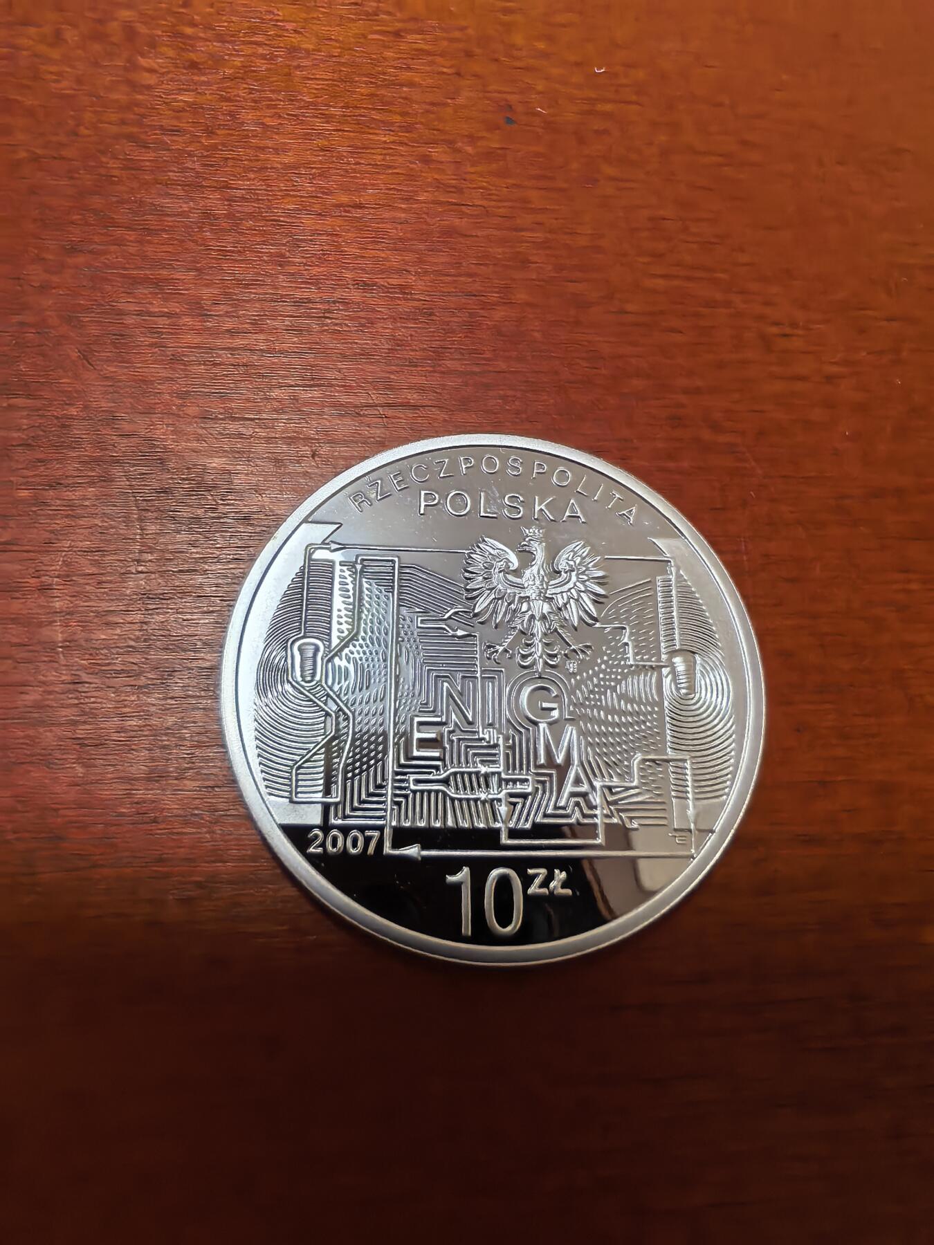 长老汇蛇年精选第四十一场拍卖 2007波兰破解德军电报密码75周年10兹罗提精制银币，14.14克925银