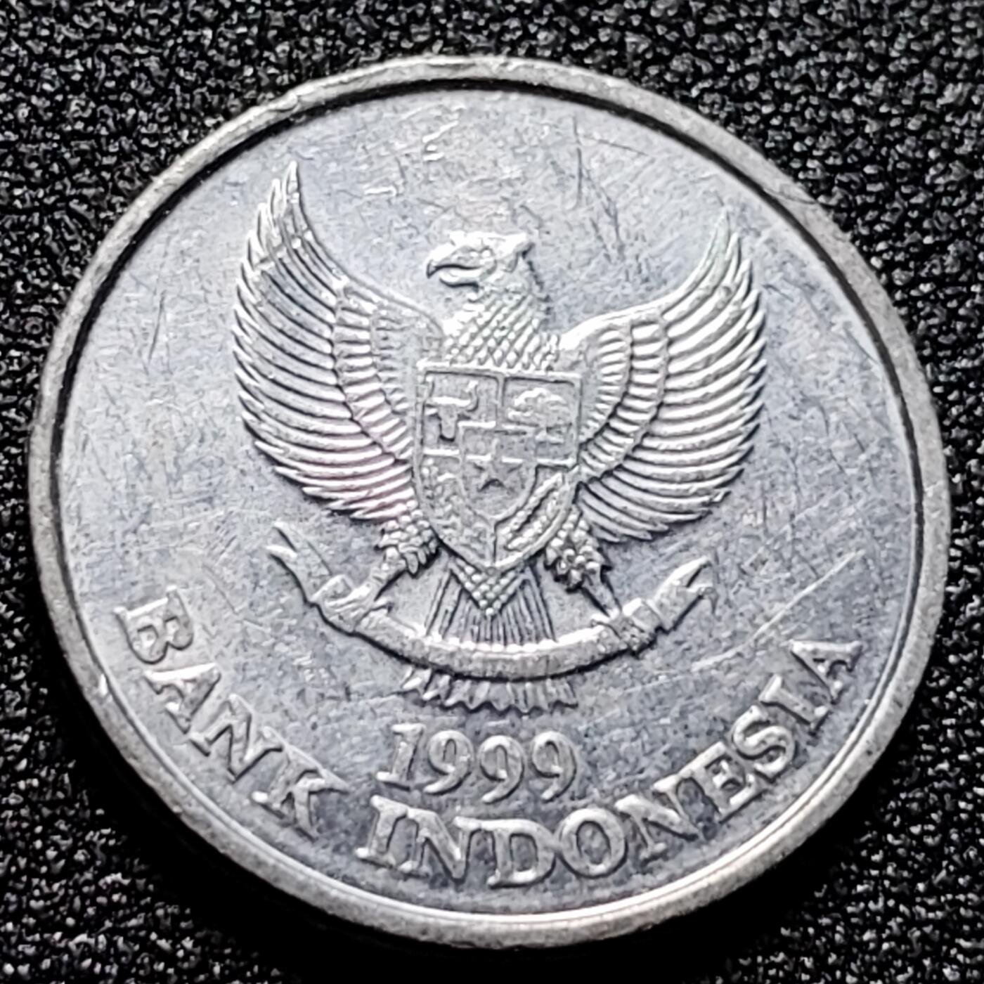 泉币菌-第102场-散币乐园场 印度尼西亚100卢比铝币 凤头鹦鹉 23mm