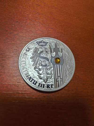 长老汇蛇年精选第四十一场拍卖 - 2004波兰议会20兹罗提镶嵌琥珀精制银币，28.28克925银（1）