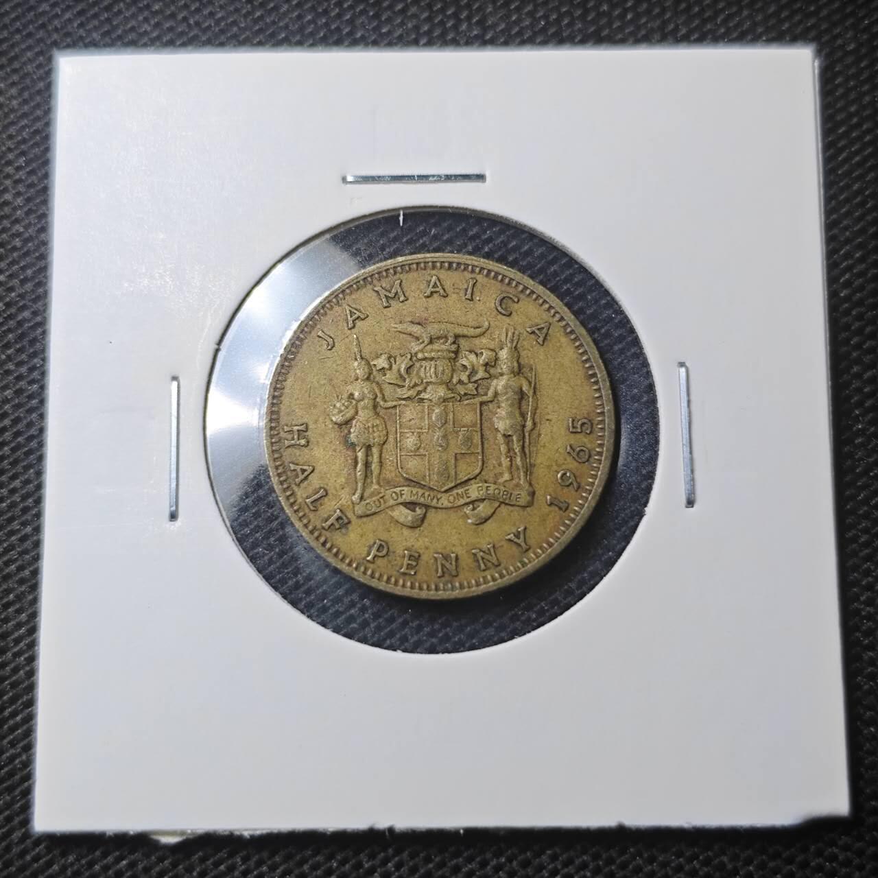 KK钱币收藏小铺 第330期 2月预留时间 周末发货  1965英属牙买加1/2便士铜币