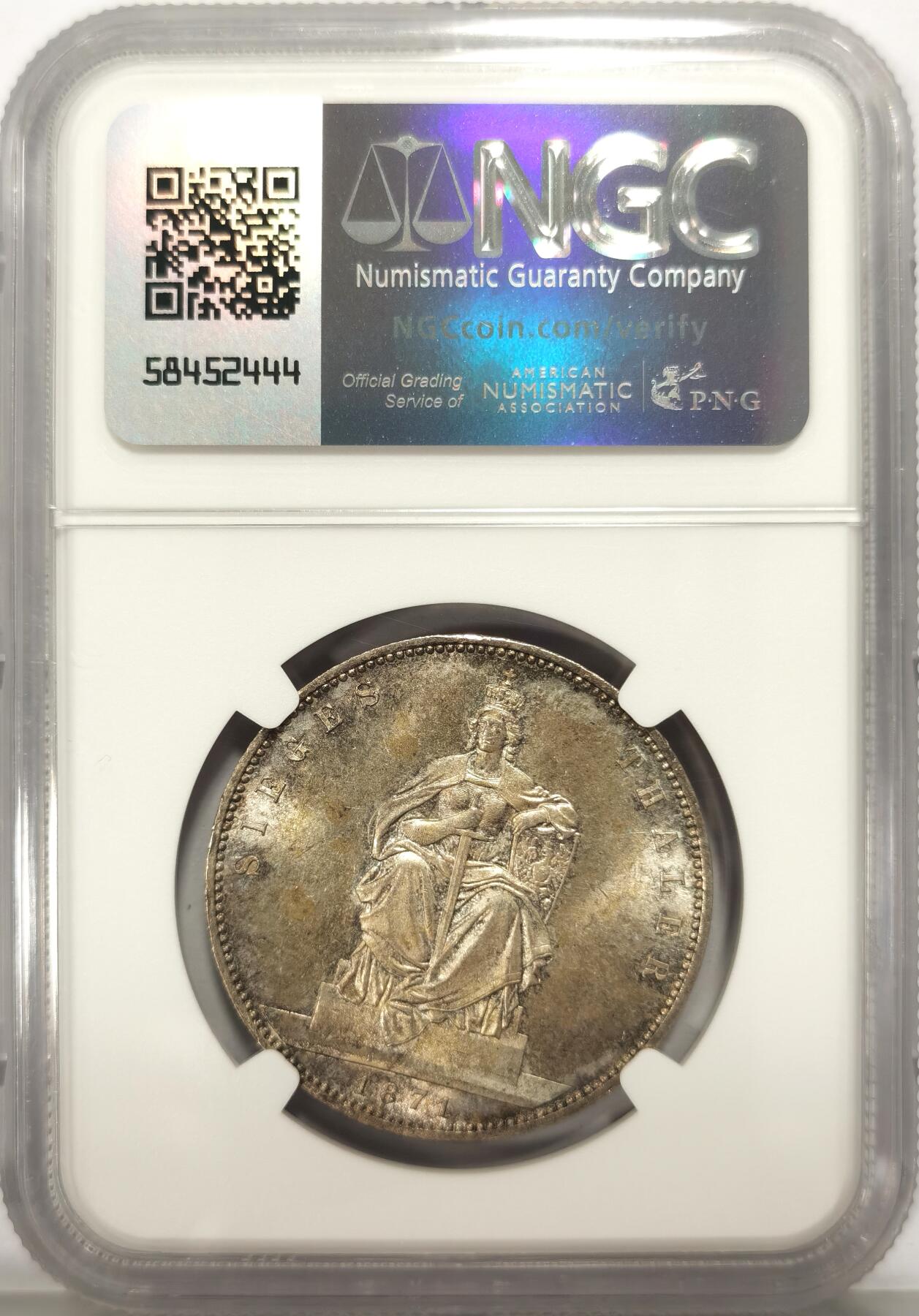 博洋堂世界钱币拍卖第136期（全场包邮） NGC MS65 德国普鲁士1871年胜利泰勒，高分一步到位