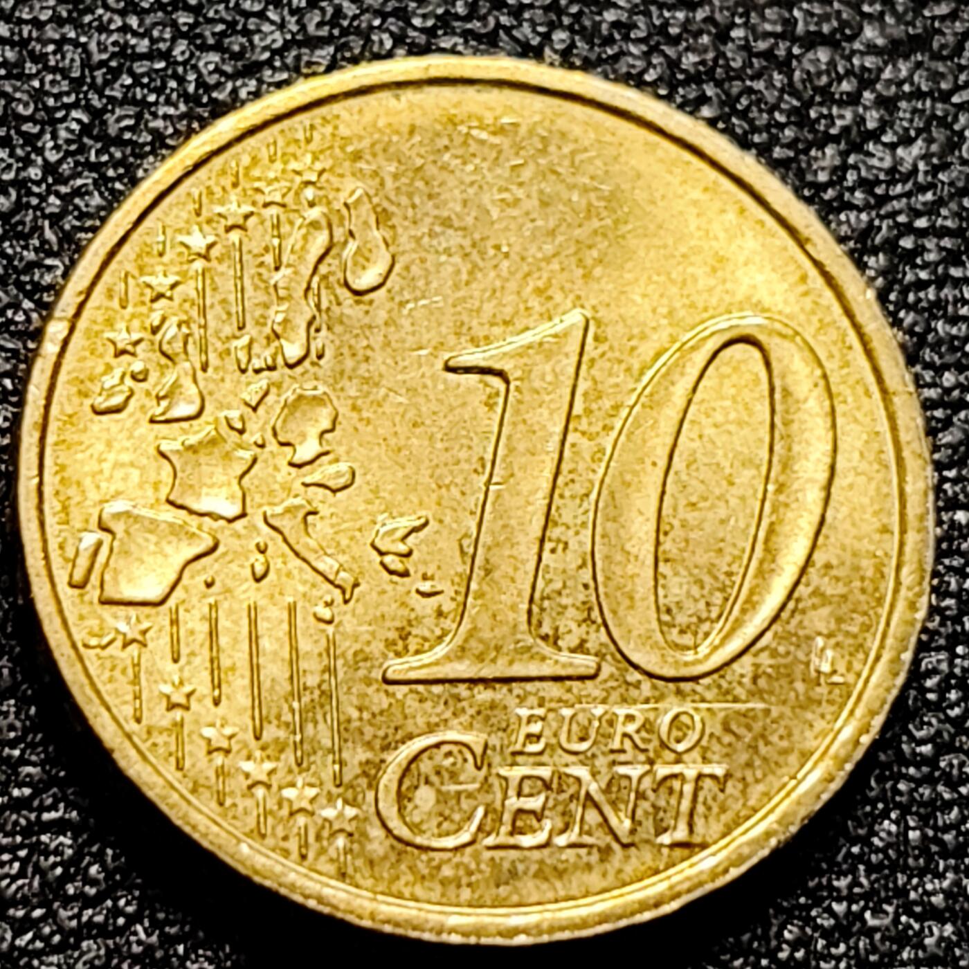 泉币菌-第101场-精品福利场 欧元 法国千禧年10欧分铜币 玛丽安娜 欧盟地图 19.75MM