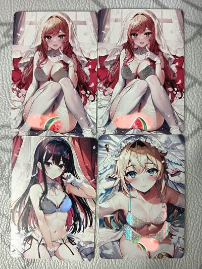 花开卡拍第36期（8月31号周日截拍，品控勿拍!!!拍品不寄存，运费5元，自制卡难免瑕疵，可能存在轻微撞角爆边等出厂瑕疵，品控介意勿拍！） - 茉莉卡牌 积分兑换婚纱卡4张