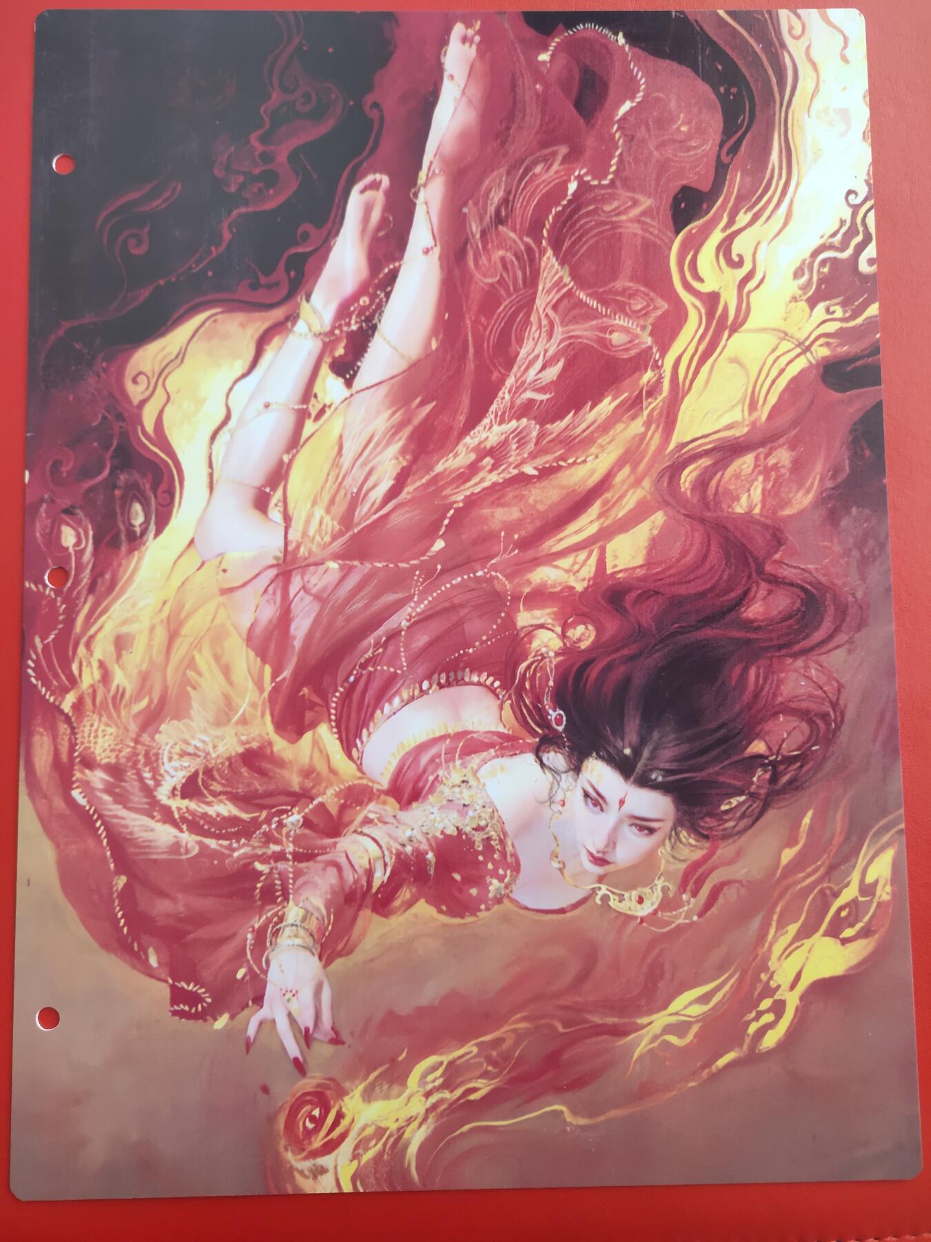 清风卡拍第九期(燎原卡牌为主) 妖姬传九宫卡册挡板一张(火灵仙子)