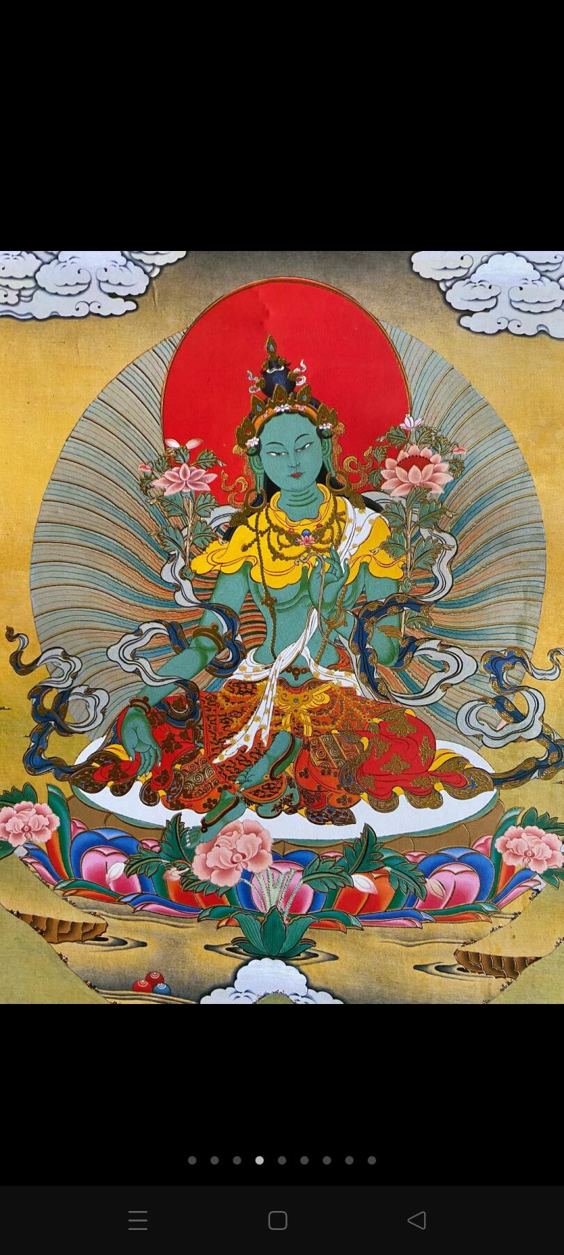 老寺庙拆迁偶得唐卡画，绢丝，手绘，精美绝伦，用料考究，做工精致，庙宇供奉多載，已开光，请回家吧，摆设供奉，镇宅辟邪，永世平安！