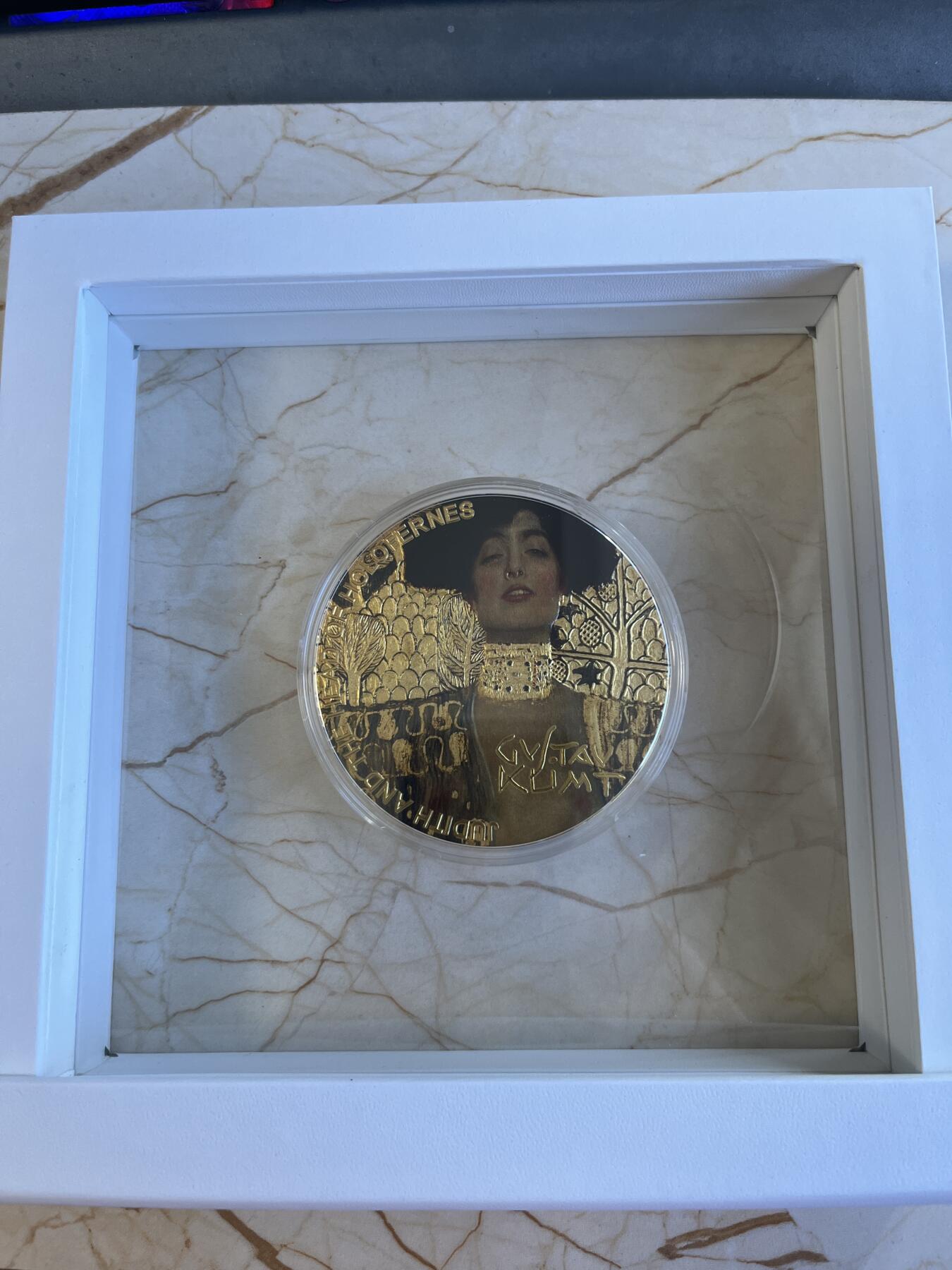 第173期拍卖【长期征集拍品】 加纳2023年名画克里姆特阿黛尔夫人镀金彩色银币，999银，发行500枚