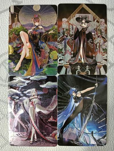 花开卡拍第36期（8月31号周日截拍，品控勿拍!!!拍品不寄存，运费5元，自制卡难免瑕疵，可能存在轻微撞角爆边等出厂瑕疵，品控介意勿拍！） - 宁缺卡牌 碧蓝航线四角色 粗闪