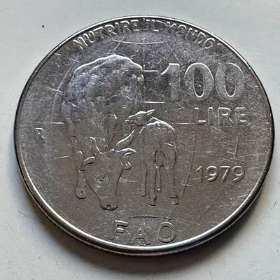 🌹外币初藏🌹🐯2025年第95场  每周二四六晚8️⃣点 接代拍 - 意大利1979年100里拉FAO纪念币