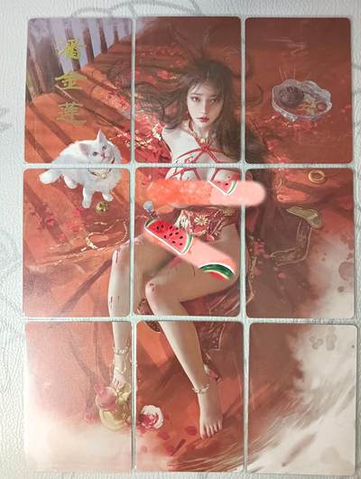 花开卡拍第36期（8月31号周日截拍，品控勿拍!!!拍品不寄存，运费5元，自制卡难免瑕疵，可能存在轻微撞角爆边等出厂瑕疵，品控介意勿拍！） - 燎原，潘金莲，九拼